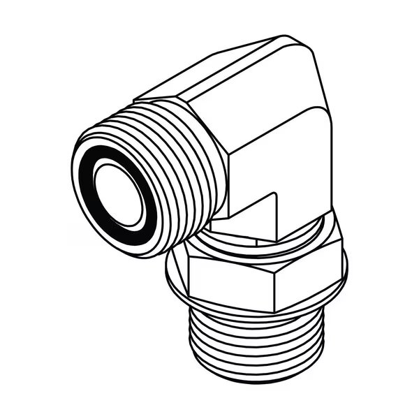 Hydraulic Fitting-Stainless08MORFS-06MOR 90-SS, Tompkins, Mfr#: SS-FF6801-08-06-FG
